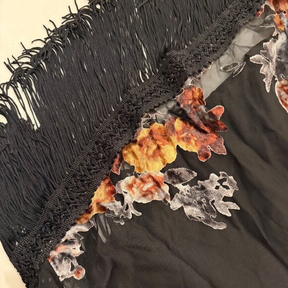 Forever21 Floral Velvet Burnout Dress Size Small - Picture 4 of 6